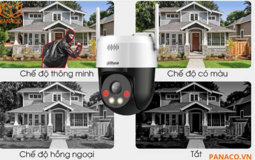 DH-SD2A500HB-GN-AW-PV-S2 hỗ trợ 4 chế độ ban đêm là thông minh, hồng ngoại, có màu và tắt