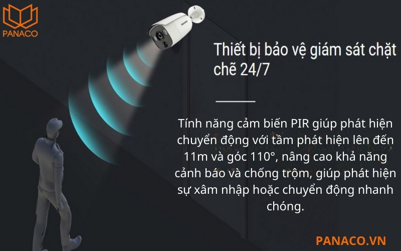 DS-2CE12H0T-PIRL tích hợp cảm biến PIR