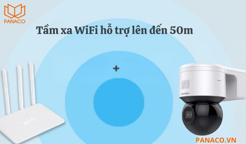 DS-2DE3A404IW-DE/W hỗ trợ WiFi tầm xa 50m