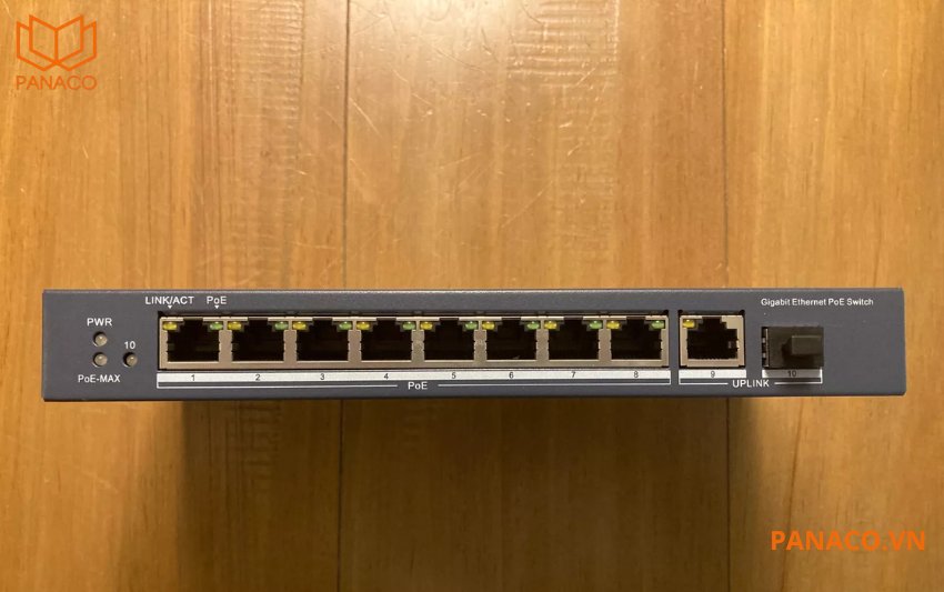 DS-3E0510P-E được trang bị 8 cổng Gigabit Ethernet tốc độ cao