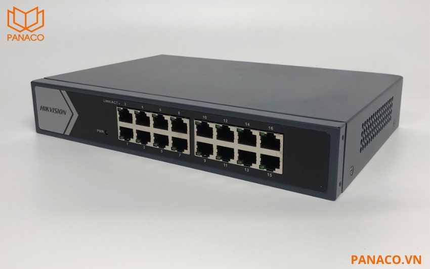 DS-3E0516-E(B) hỗ trợ 16 cổng Gigabit Ethernet với tốc độ 10/100/1000 Mbps