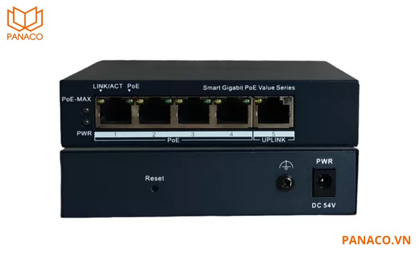 DS-3E1505P-EI/M hỗ trợ chống sét 6KV trên tất cả các cổng PoE, bảo vệ thiết bị khỏi hư hỏng do sét