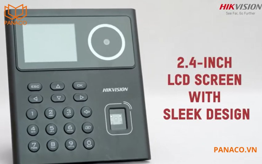 Hikvision DS-K1T320MFWX tích hợp màn hình LCD 2.4 inch cho trải nghiệm trực quan, dễ sử dụng