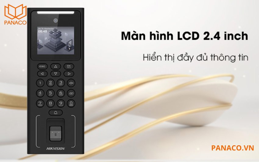 DS-K1T321MFWX có màn hình cảm ứng 2.4 inch đi kèm