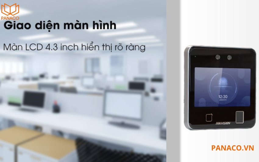 DS-K1T642MFW sở hữu màn hình LCD kích thước 4.3 inch