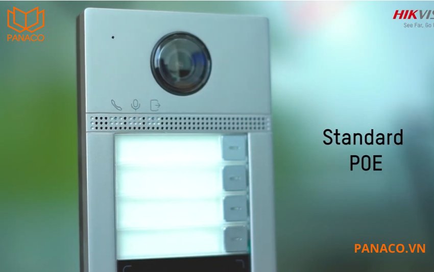 DS-KV8413-WME1(B) sử dụng nguồn cấp đa dạng: PoE hoặc 12 V DC