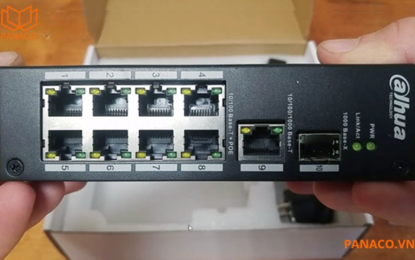 Dahua DH-PFS3110-8ET-96 được trang bị tổng cộng 10 cổng