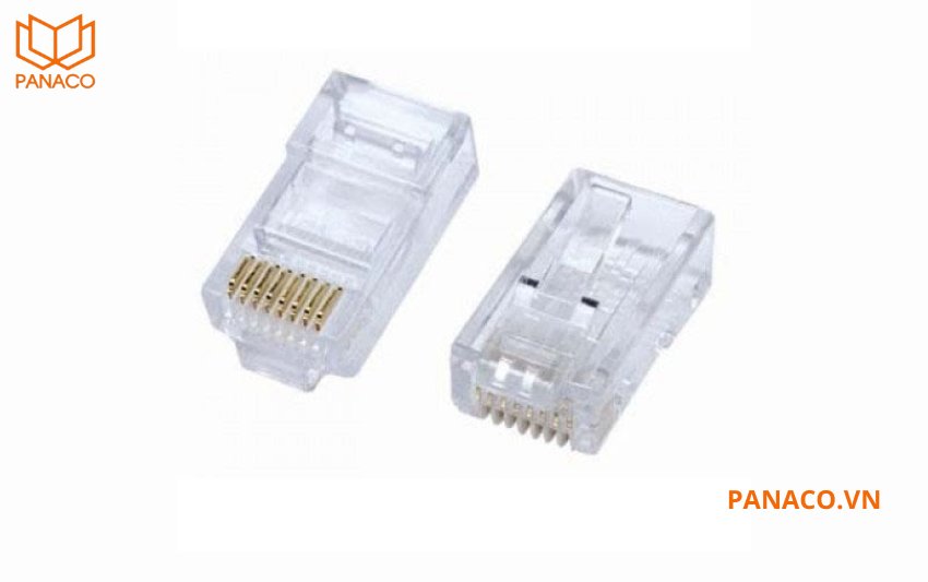 Đầu cáp RJ45 kết nối cáp mạng DS-1LN6U-G với modem, switch hoặc máy tính