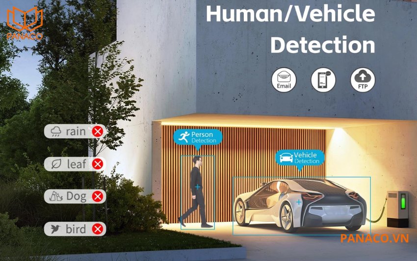 DH-XVR4104C-I phát hiện và lọc báo động giả như lá cây, mưa hoặc động vật nhỏ