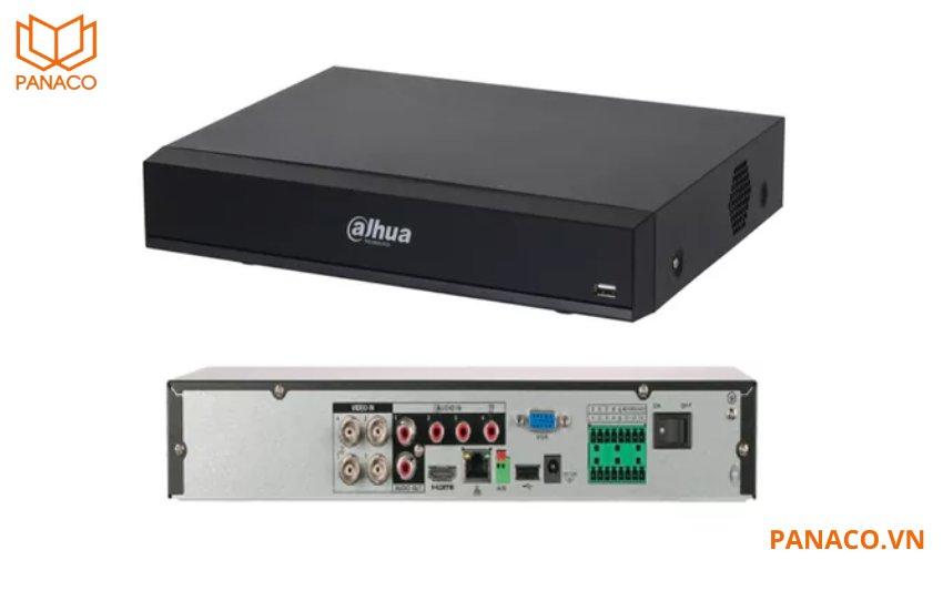 Đầu ghi 4 kênh Dahua hỗ trợ 4 cổng audio input và 1 cổng audio output