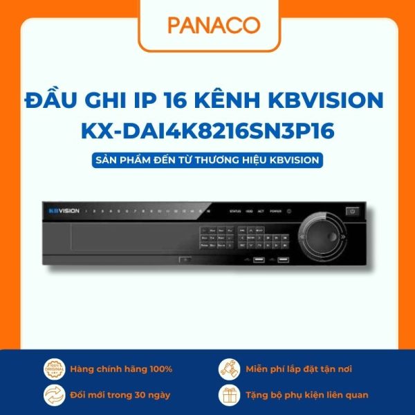Đầu ghi Kbvision IP AI 16 kênh KX-DAi4K8216SN3P16