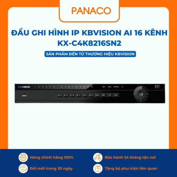 Đầu ghi hình IP KBVISION Ai 16 kênh KX-C4K8216SN2