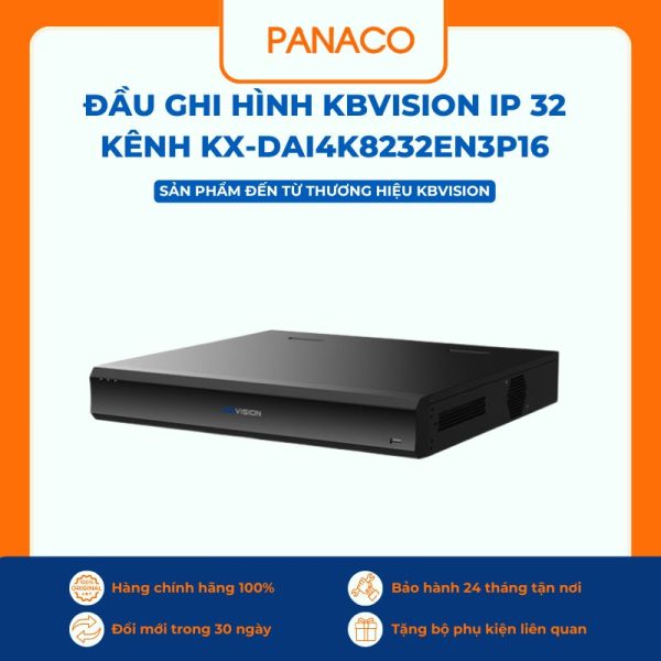 Đầu ghi hình Kbvision IP 32 kênh KX-DAi4K8232EN3P16