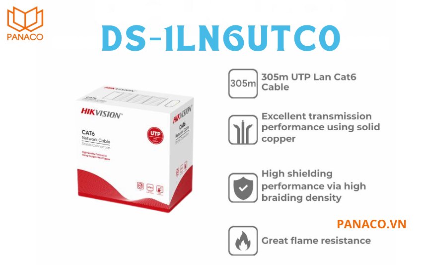 Dây cáp mạng hikvision CAT6 8 lõi đồng DS-1LN6UTC0