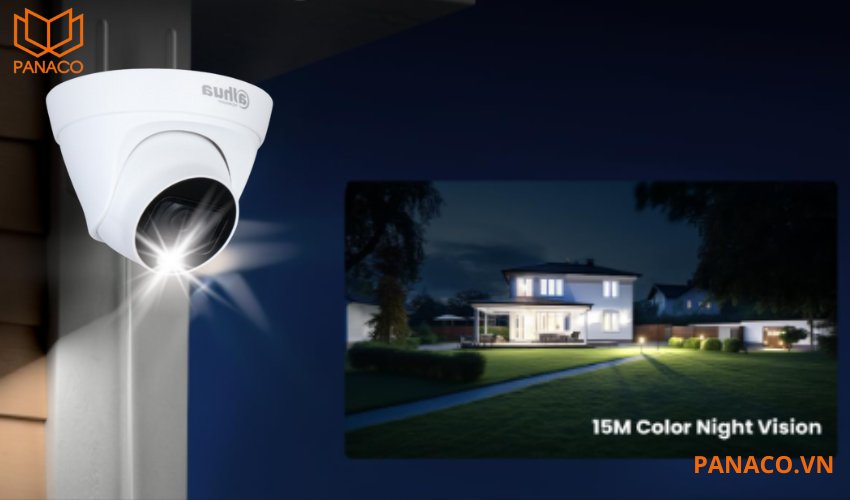 Đèn LED trợ sáng của camera có thể chiếu sáng lên đến 15m