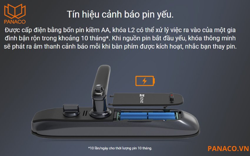 Mỗi khi năng lượng bắt đầu xuống mức thấp, khóa Ezviz CS-L2-11FCP-A0 sẽ phát ra âm thanh cảnh báo ngay khi bạn chạm vào bàn phím.