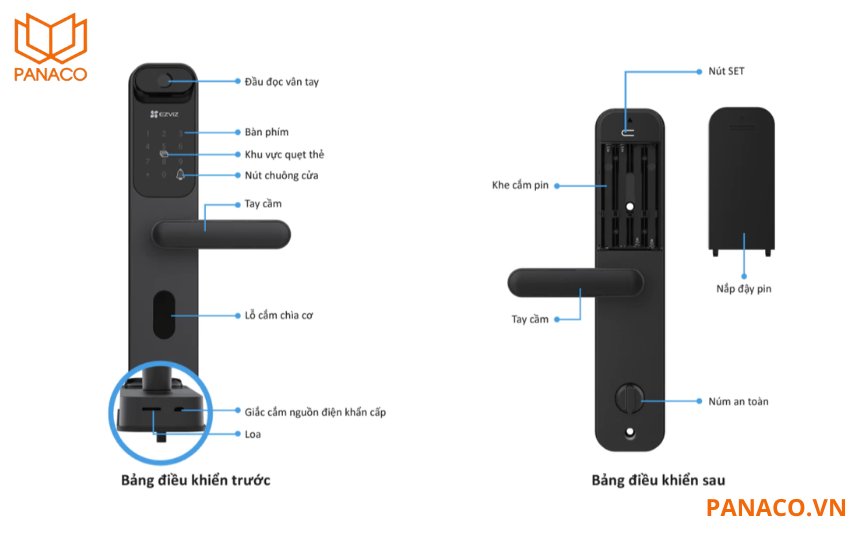 Khóa điện tử Ezviz LT70 trang bị tính năng nguồn điện khẩn cấp qua cổng Micro USB