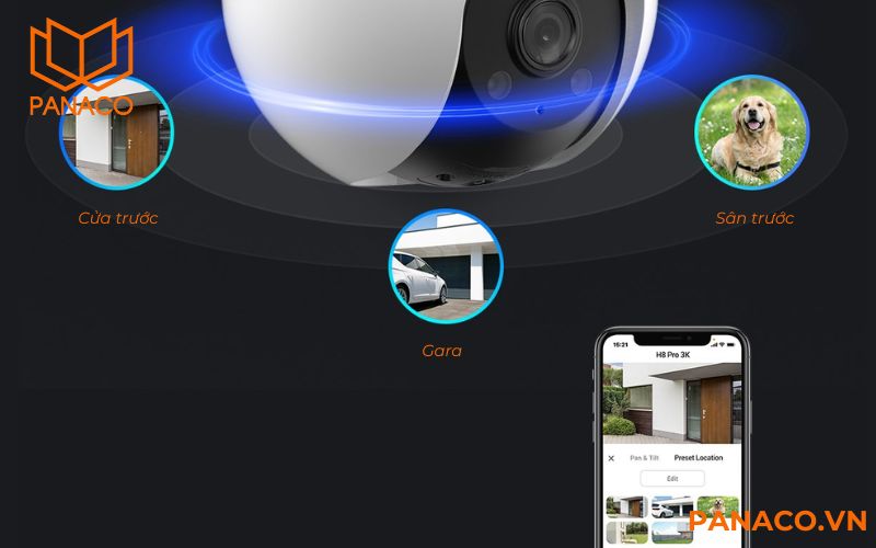 Camera an ninh cho phép bạn quan sát tối đa 12 góc 