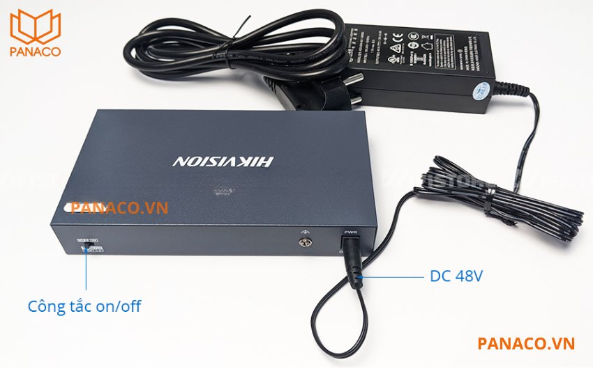 Full box bộ sản phẩm switch hikvision DS-3E0508P-O