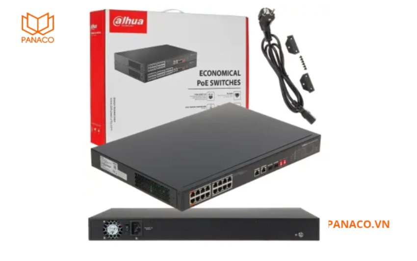 Bộ switch POE Dahua 16 cổng Dahua DH-PFS3218-16ET-135