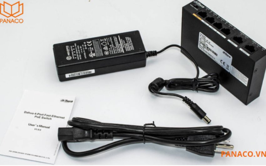 Đủ bộ switch POE Dahua 4 Port 2 cổng Uplink DH-PFS3006-4ET-60