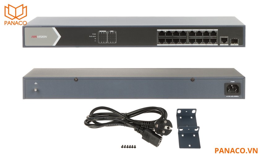 Full box switch POE hikvision 16 cổng Gigabit 1000Mbps DS-3E0518P-E