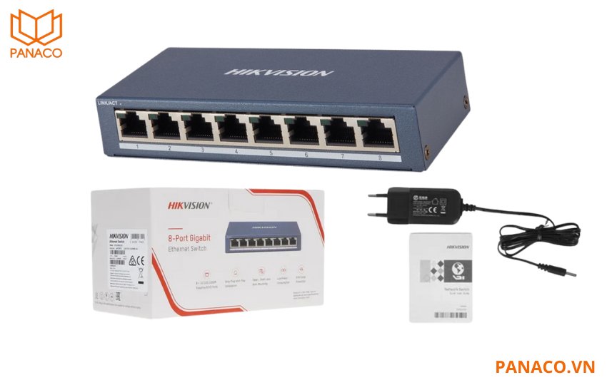 Full box switch mạng hikvision Gigabit 8 cổng 1000Mbps DS-3E0508-E(B)