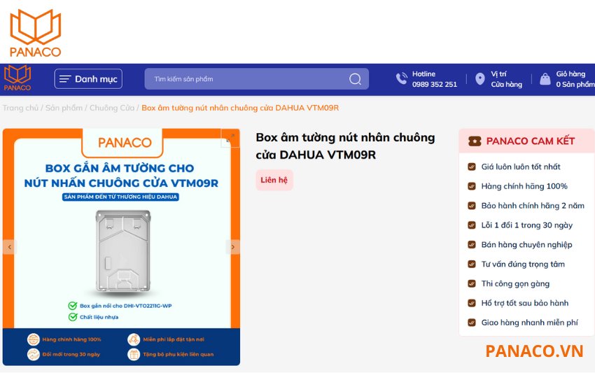 Hộp bảo vệ âm tường nút nhấn chuông cửa VTM09R