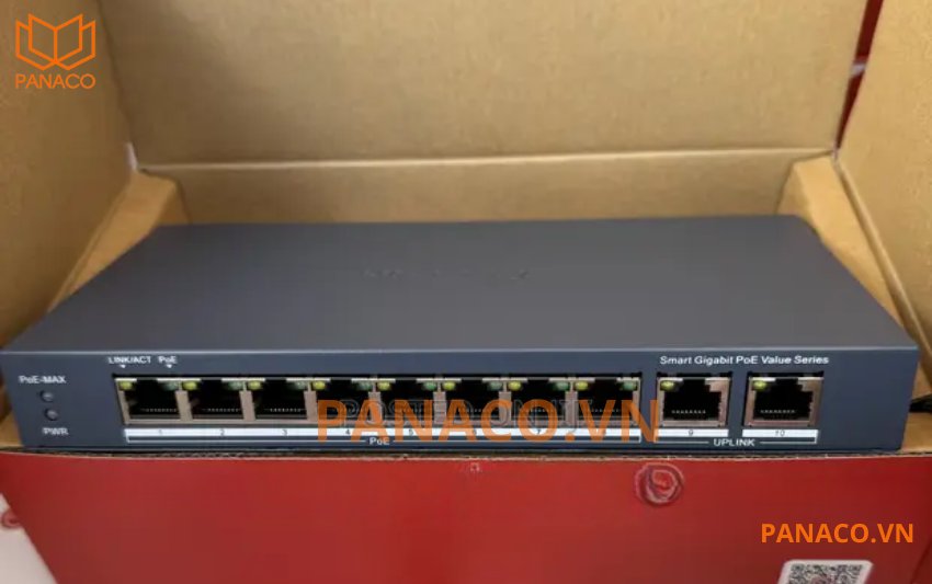 Hộp switch POE hikvision 8 cổng Gigabit 1000Mbps DS-3E1510P-EI/M