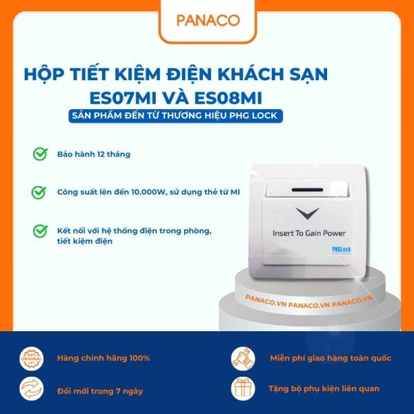 Hộp tiết kiệm điện cho khách sạn ES07MI và ES08MI