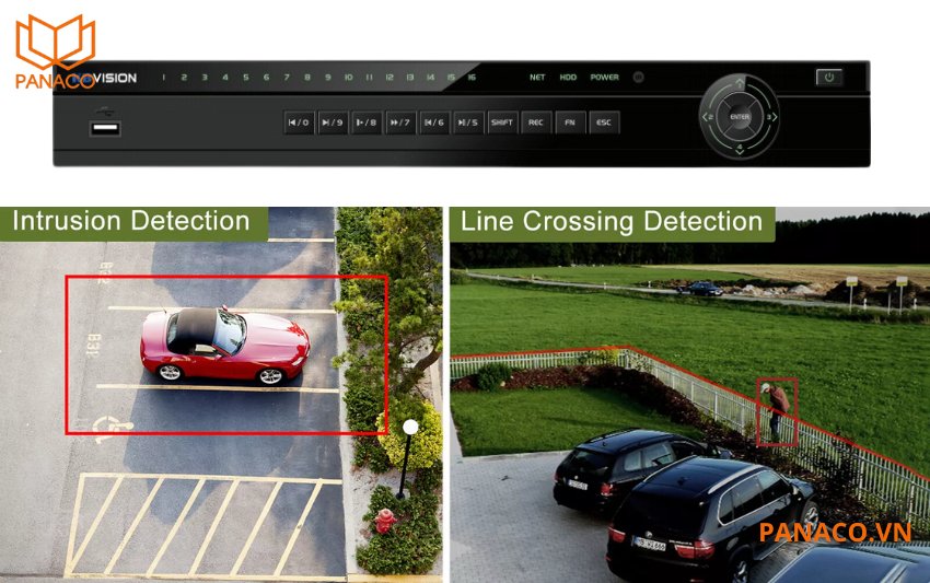 KX-CAi4K8216SN2P16 nhận diện xâm nhập, hàng rào ảo và các hành vi đáng ngờ khác