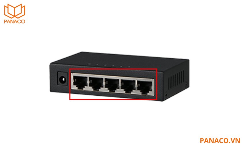 KX-CSW04 trang bị 5 cổng Gigabit Ethernet