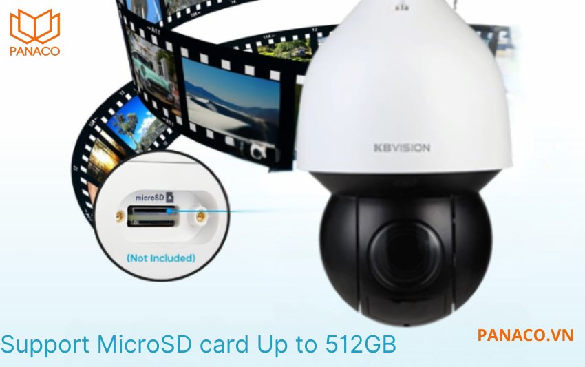 Khe cắm thẻ nhớ MicroSD lên đến 512GB của camera PTZ KX-DAi2258PN3