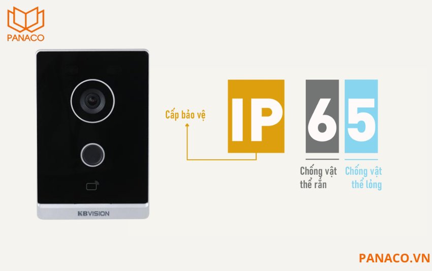 chuông cửa có hình Kbvision KX-VDP02GWN đạt tiêu chuẩn chống bụi nước IP65