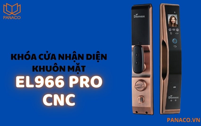 Mặt trước và mặ sau của khóa Demax EL966 PRO CNC màu đồng đỏ