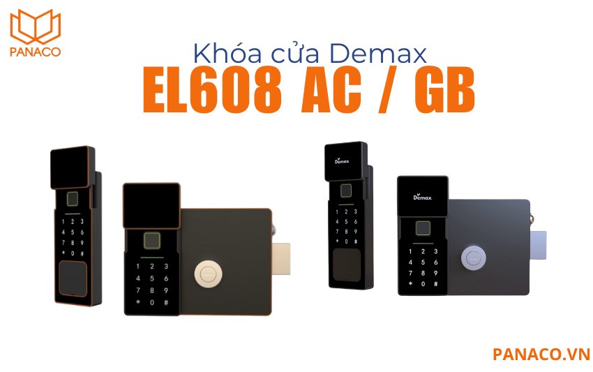 Khóa cửa Demax EL608 có 2 màu Đồng cổ (SL608 AC) và Đen (SL608 GB