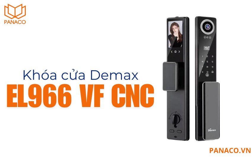 Mặt trước và mặt sau của khóa cửa Demax EL966 VF CNC