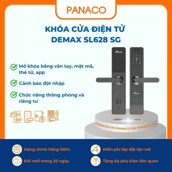 Khóa cửa điện tử Demax SL628 SG