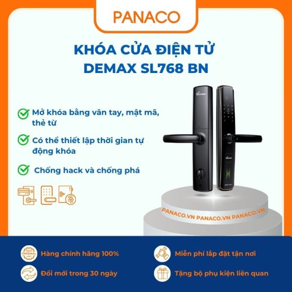 Khóa cửa điện tử Demax SL768 BN