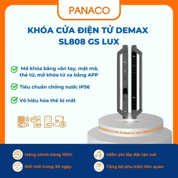 Khóa cửa điện tử Demax SL808 GS LUX
