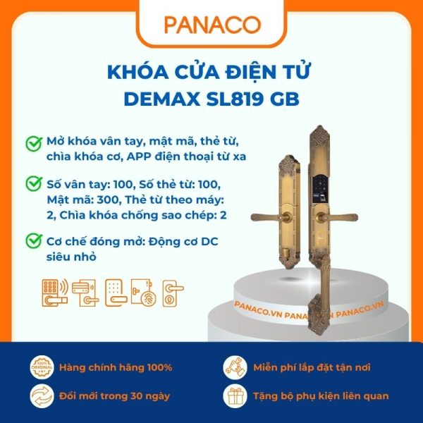 Khóa cửa điện tử Demax SL819 GB