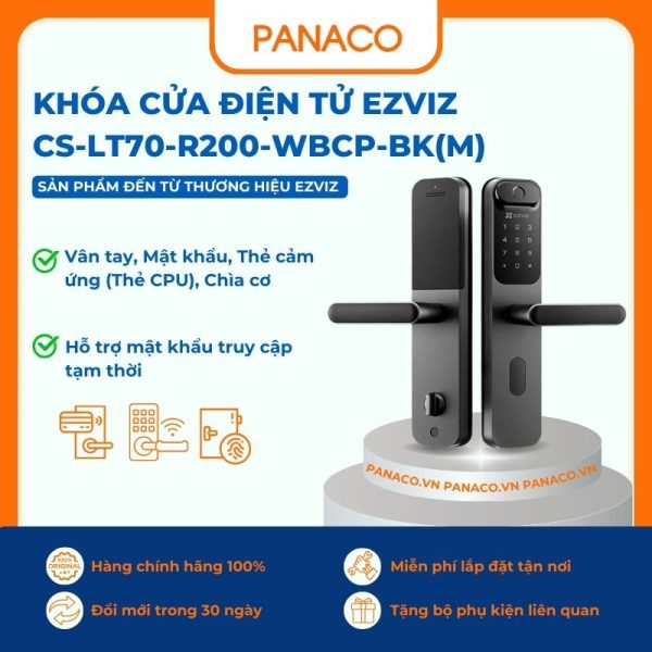 Khóa cửa điện tử Ezviz CS-LT70-R200-WBCP-BK(M)