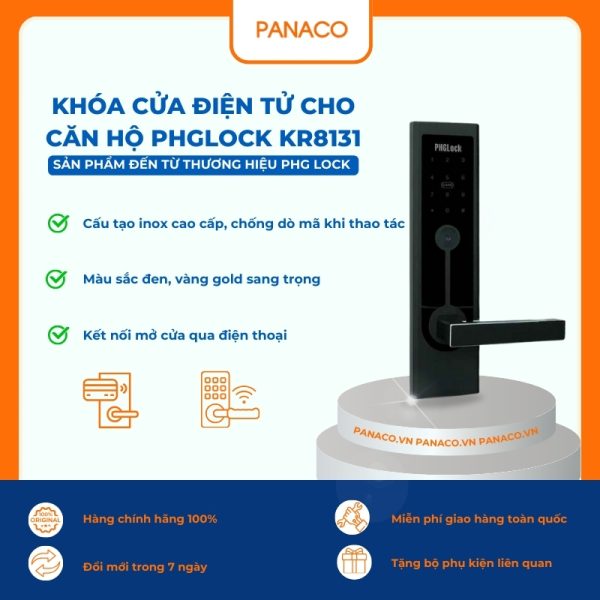 Khóa cửa điện tử cho căn hộ PHGLOCK KR8131-B