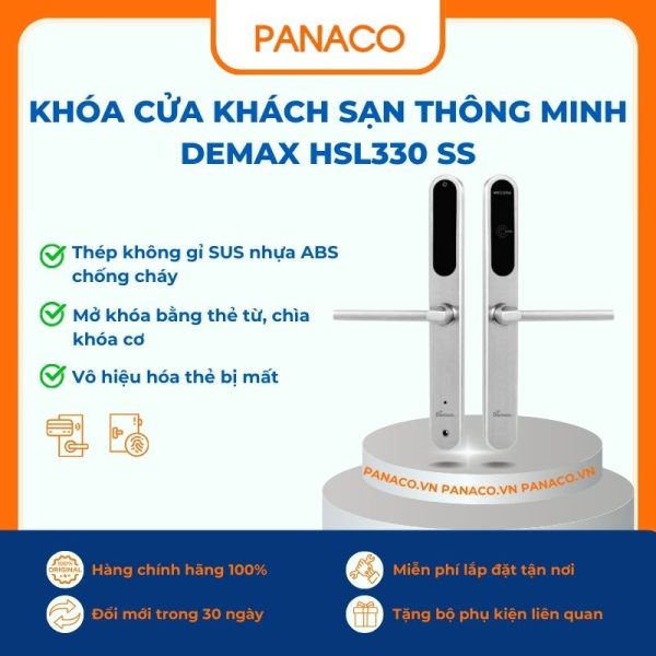 Khóa cửa khách sạn thông minh Demax HSL330 SS