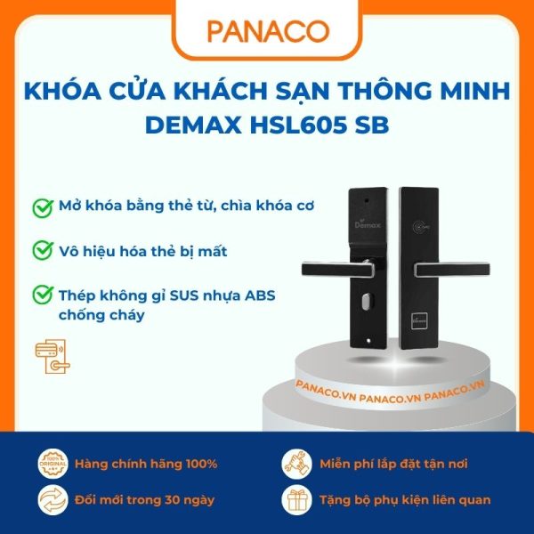 Khóa cửa khách sạn thông minh Demax HSL605 SB