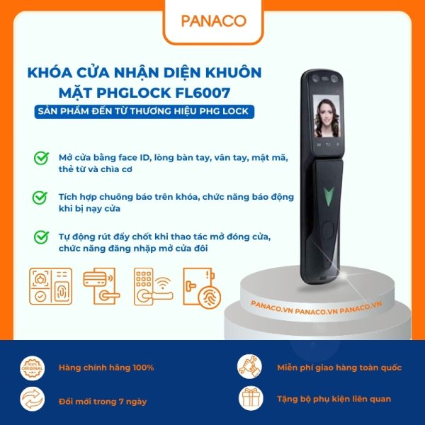 Khóa cửa nhận diện khuôn mặt PHGLOCK FL6007