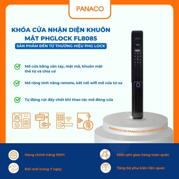 Khóa cửa nhận diện khuôn mặt PHGLOCK FL8085