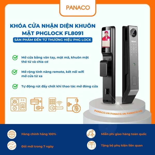 Khóa cửa nhận diện khuôn mặt PHGLOCK FL8091