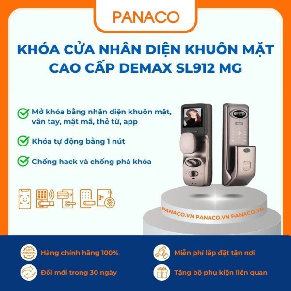 Khóa cửa nhân diện khuôn mặt cao cấp Demax SL912 MG