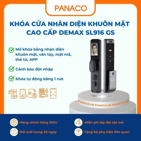 Khóa cửa nhân diện khuôn mặt cao cấp Demax SL916 GS